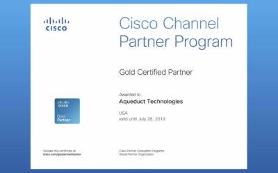Aqueduct Technologies Renews Cisco Gold Certification