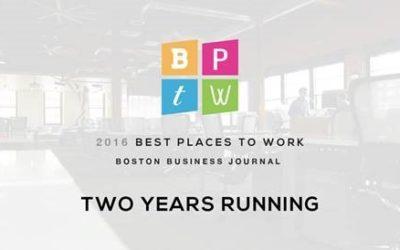 Aqueduct Technologies Recognized as Best Place to Work for Second Consecutive Year