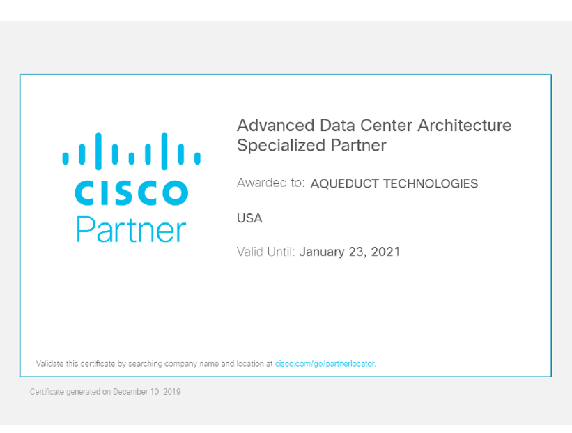Data Center Architecture Cisco Aqueduct Tech